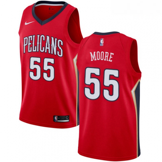 Mens Nike New Orleans Pelicans 55 ETwaun Moore Swingman Red Alte