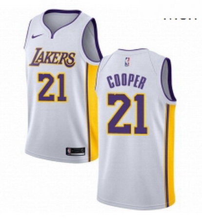 Mens Nike Los Angeles Lakers 21 Michael Cooper Swingman White NB