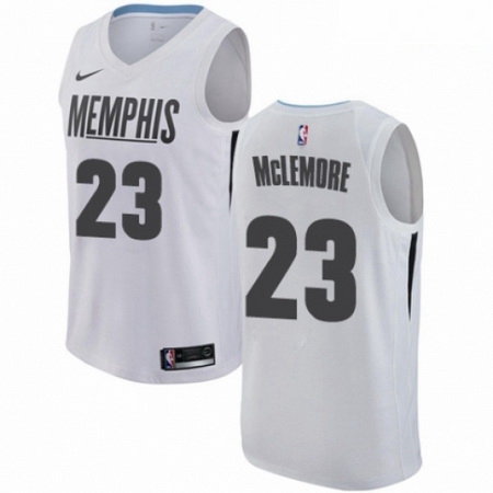 Mens Nike Memphis Grizzlies 23 Ben McLemore Authentic White NBA Jersey City Edition