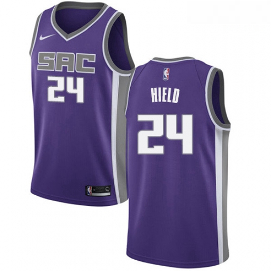 Mens Nike Sacramento Kings 24 Buddy Hield Swingman Purple Road N