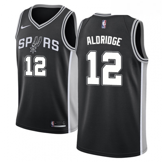 Mens Nike San Antonio Spurs 12 LaMarcus Aldridge Swingman Black 