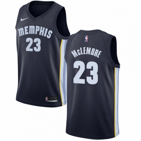 Mens Nike Memphis Grizzlies 23 Ben McLemore Swingman Navy Blue Road NBA Jersey Icon Edition