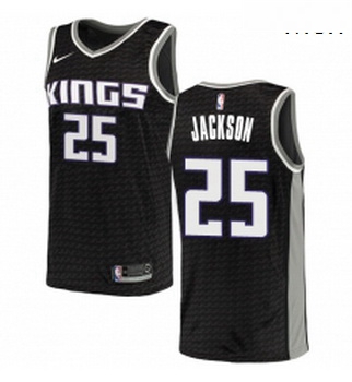 Mens Nike Sacramento Kings 25 Justin Jackson Authentic Black NBA Jersey Statement Edition