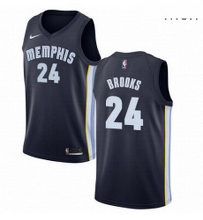 Mens Nike Memphis Grizzlies 24 Dillon Brooks Swingman Navy Blue Road NBA Jersey Icon Edition