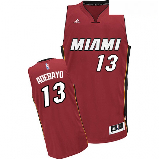 Mens Adidas Miami Heat 13 Edrice Adebayo Swingman Red Alternate NBA Jersey