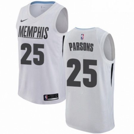 Mens Nike Memphis Grizzlies 25 Chandler Parsons Authentic White NBA Jersey City Edition