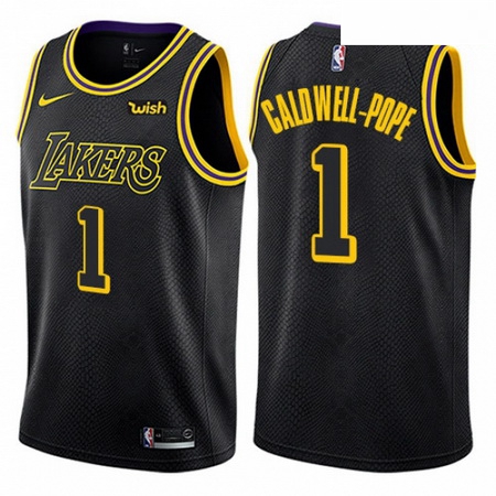 Mens Nike Los Angeles Lakers 1 Kentavious Caldwell Pope Swingman Black City Edition NBA Jersey