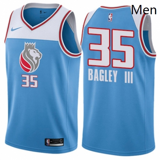 Mens Nike Sacramento Kings 35 Marvin Bagley III Swingman Blue NBA Jersey City Edition