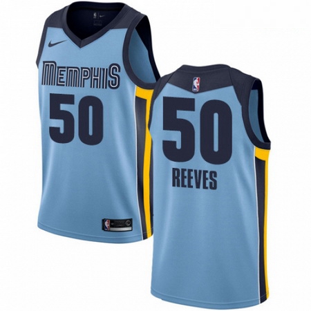 Mens Nike Memphis Grizzlies 50 Bryant Reeves Authentic Light Blue NBA Jersey Statement Edition