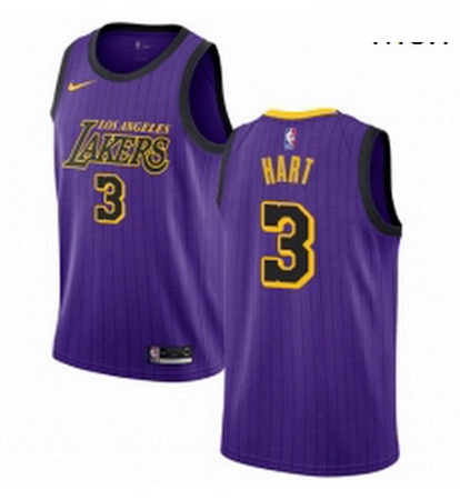 Mens Nike Los Angeles Lakers 3 Josh Hart Swingman Purple NBA Jersey City Edition