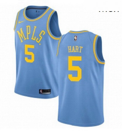 Mens Nike Los Angeles Lakers 5 Josh Hart Authentic Blue Hardwood Classics NBA Jersey