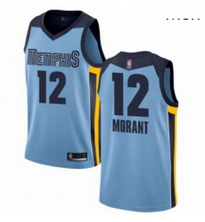 Nike Memphis Grizzlies 12 Ja Morant Light Blue Basketball Swingman Statement Edition Jersey