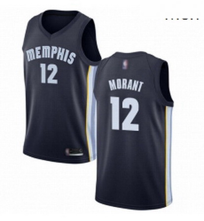 Nike Memphis Grizzlies 12 Ja Morant Navy Blue Basketball Swingman Icon Edition Jersey