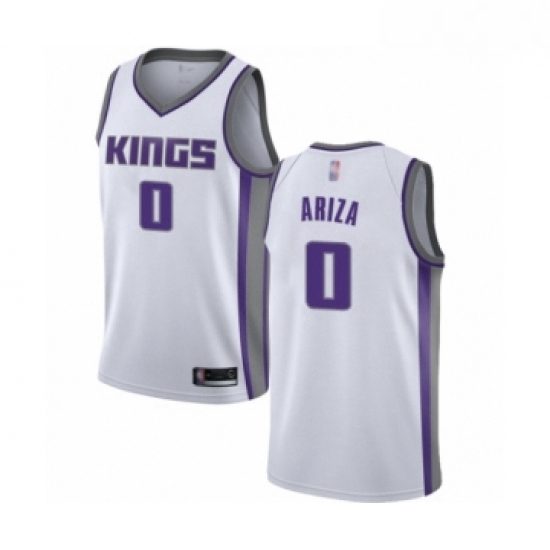 Mens Sacramento Kings 0 Trevor Ariza Authentic White Basketball Jersey Association Edition