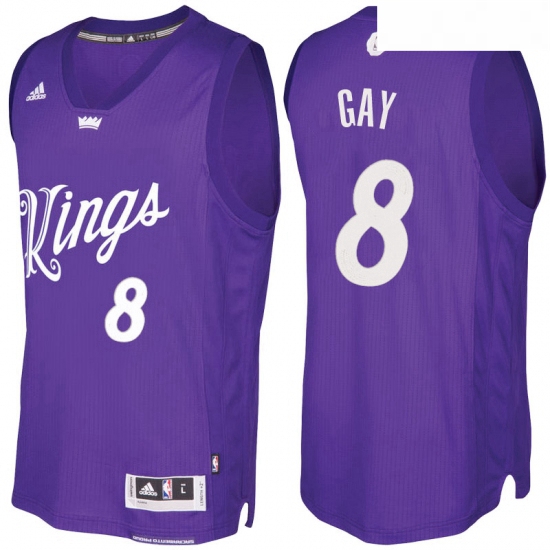 Mens Sacramento Kings 8 Rudy Gay Purple 2016 2017 Christmas Day NBA Swingman Jersey