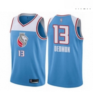 Mens Sacramento Kings 13 Dewayne Dedmon Authentic Blue Basketball Jersey City Edition