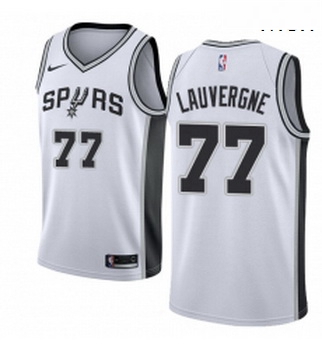 Mens Nike San Antonio Spurs 77 Joffrey Lauvergne Authentic White Home NBA Jersey Association Edition