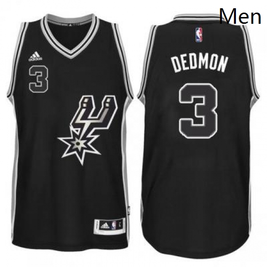 Mens San Antonio Spurs 3 Dewayne Dedmon adidas Black Signature Spur Swingma Jersey