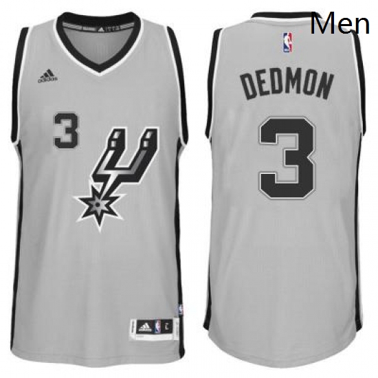 Mens San Antonio Spurs 3 Dewayne Dedmon adidas Gray Player Swingma Jersey