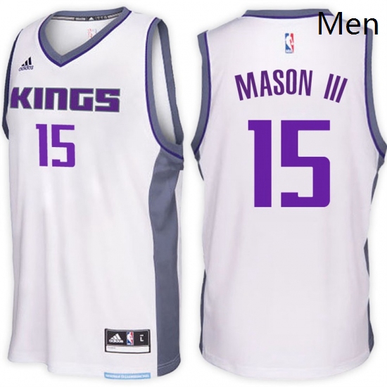 Sacramento Kings 15 Frank Mason III Home White New Swingman Stitched NBA Jersey