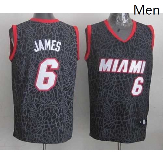 Miami Heat 6 LeBron James Black Crazy Light NBA Jersey