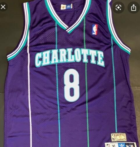 Charlotte 8 Kobe Bryant Purple Throwback Jersey