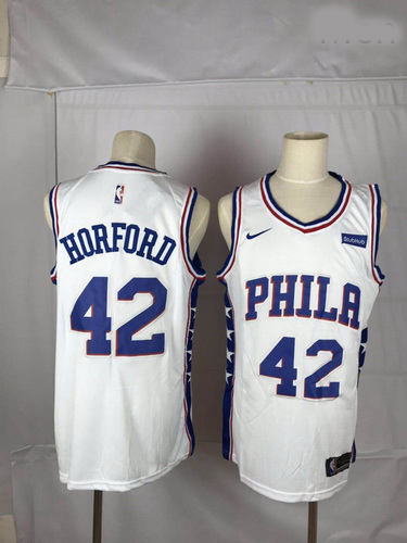 76ers 42 Al Horford White Nike Throwback Swingman Jersey