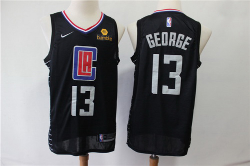 Clippers 13 Paul George Black Nike Swingman Jersey