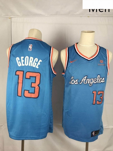 Clippers 13 Paul George Blue Nike Throwback Swingman Jersey