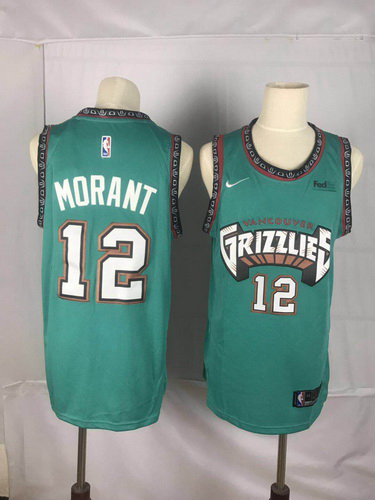 Grizzlies 12 Ja Morant Green Nike Throwback Swingman Jersey