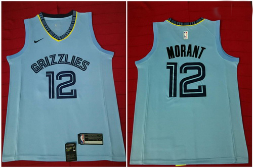 Grizzlies 12 Ja Morant Light Blue Nike Swingman Jersey