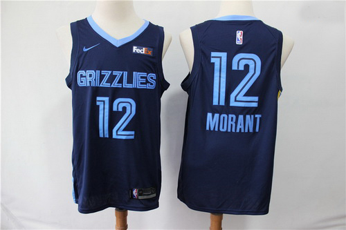 Grizzlies 12 Ja Morant Navy City Edition Nike Swingman Jersey