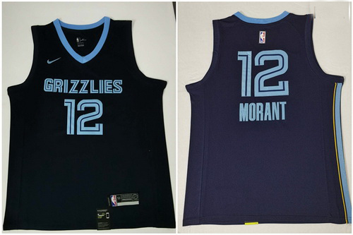 Grizzlies 12 Ja Morant Navy Nike Swingman Jersey 2