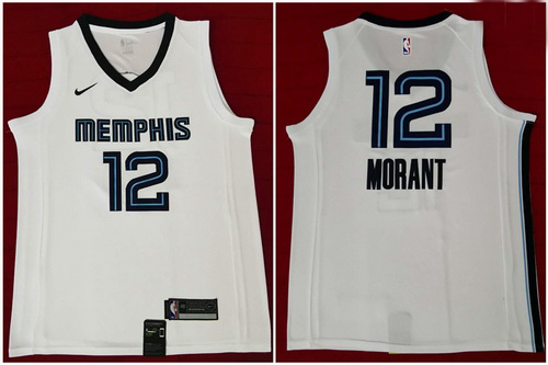 Grizzlies 12 Ja Morant White Nike Swingman Jersey 2