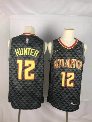 Hawks 12 De 27Andre Hunter Black Nike Swingman Jersey