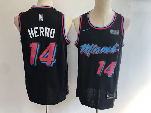 Heat 14 Tyler Herro Black City Edition Nike Swingman Jersey