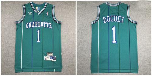 Hornets 1 Muggsy Bogues Green Hardwood Classics Jersey