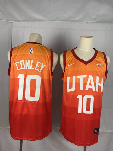 Jazz 10 Mike Conley Orange City Edition Nike Swingman Jersey