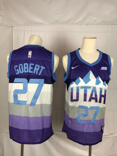 Jazz 27 Rudy Gobert Purple City Edition Nike Swingman Jersey