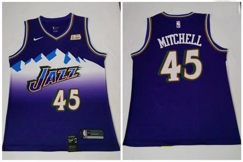 Jazz 45 Donovan Mitchell Purple Nike Swingman Jersey