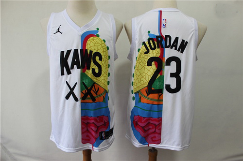 KAWS X Jordan 23 Michael Jordan White NBA Jersey