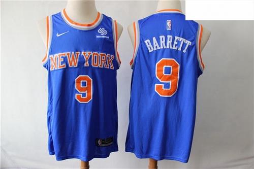 Knicks 9 R J  Barrett Royal Nike Swingman Jersey