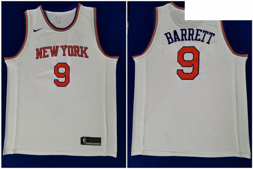 Knicks 9 R J  Barrett White 2019 NBA Draft First Round Pick Nike Swingman Jersey