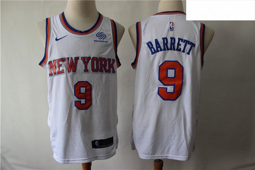 Knicks 9 R J  Barrett White City Edition Nike Swingman Jersey