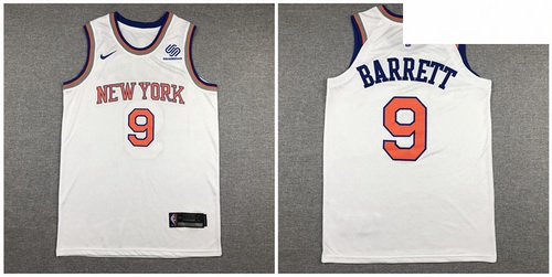 Knicks 9 R J  Barrett White Nike Authentic Jersey