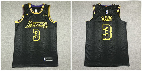 Lakers 3 Anthony Davis Black City Edition Nike Authentic Jersey