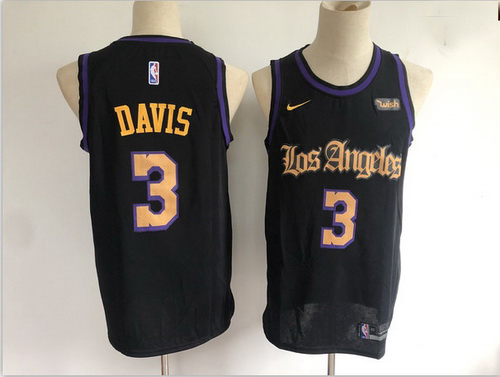 Lakers 3 Anthony Davis Black Nike Swingman Jersey