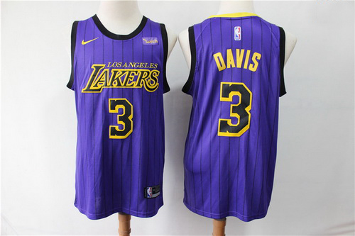 Lakers 3 Anthony Davis Purple City Edition Nike Swingman Jersey