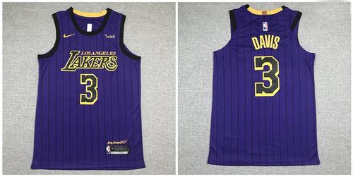 Lakers 3 Anthony Davis Purple Nike Authentic Jersey