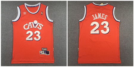 Cavaliers 23 Lebron James Orange Hardwood Classics Jersey